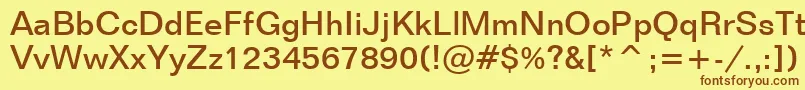 FolioMediumBt Font – Brown Fonts on Yellow Background