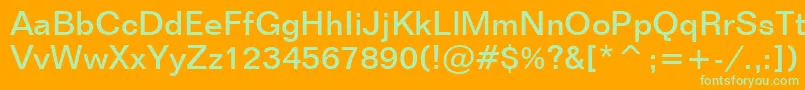 FolioMediumBt Font – Green Fonts on Orange Background