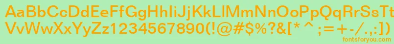FolioMediumBt Font – Orange Fonts on Green Background
