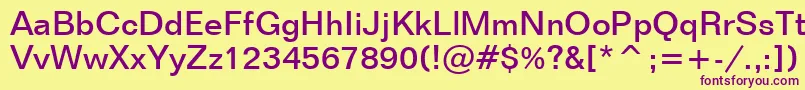 FolioMediumBt Font – Purple Fonts on Yellow Background