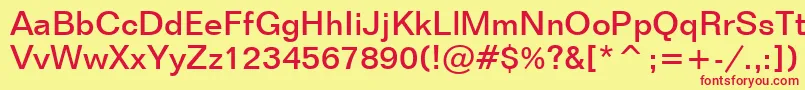 FolioMediumBt Font – Red Fonts on Yellow Background