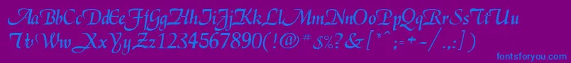 EkenasRegular Font – Blue Fonts on Purple Background