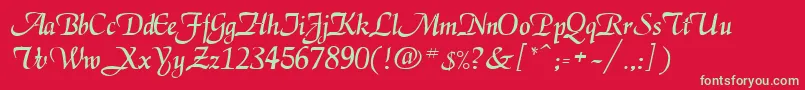 EkenasRegular Font – Green Fonts on Red Background