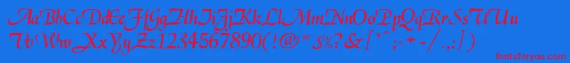 EkenasRegular Font – Red Fonts on Blue Background