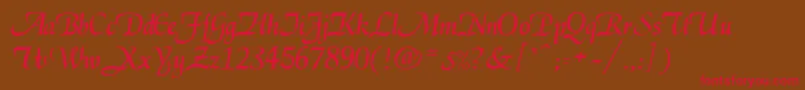 EkenasRegular Font – Red Fonts on Brown Background