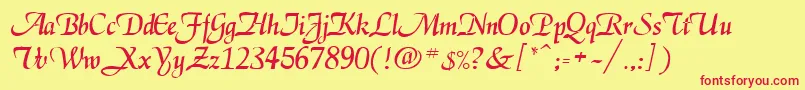 EkenasRegular Font – Red Fonts on Yellow Background