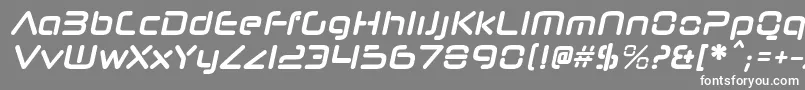 フォントNeuropolnovacdBolditalic – 灰色の背景に白い文字