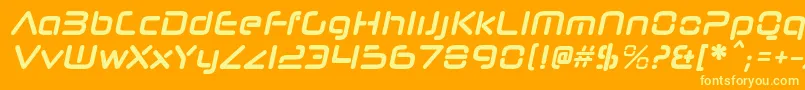 NeuropolnovacdBolditalic Font – Yellow Fonts on Orange Background