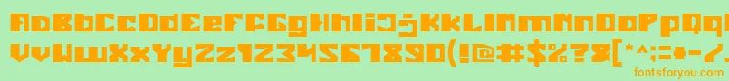 Enormous Font – Orange Fonts on Green Background