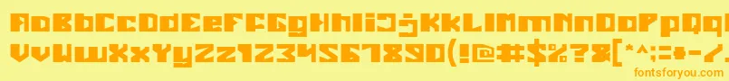 Enormous Font – Orange Fonts on Yellow Background