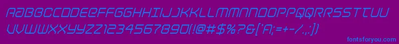Lightbrigadecondital-fontti – siniset fontit violetilla taustalla