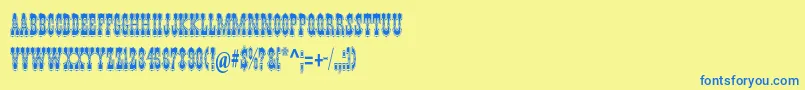PepperwoodstdRegular Font – Blue Fonts on Yellow Background