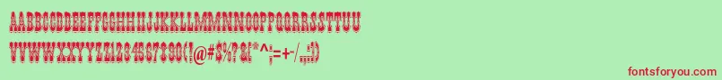 PepperwoodstdRegular Font – Red Fonts on Green Background