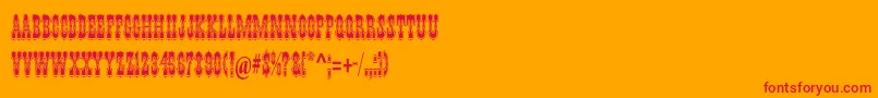 PepperwoodstdRegular Font – Red Fonts on Orange Background