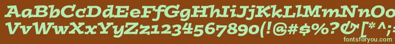 PostinostdItalic Font – Green Fonts on Brown Background