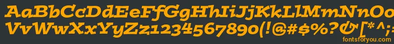 フォントPostinostdItalic – 黒い背景にオレンジの文字