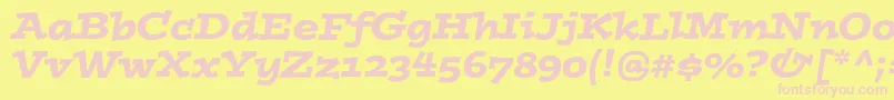 PostinostdItalic Font – Pink Fonts on Yellow Background