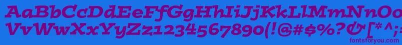 PostinostdItalic Font – Purple Fonts on Blue Background