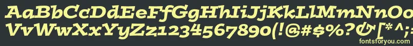 フォントPostinostdItalic – 黒い背景に黄色の文字