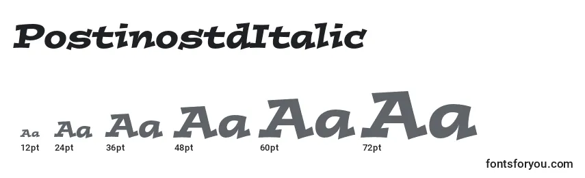 PostinostdItalic Font Sizes