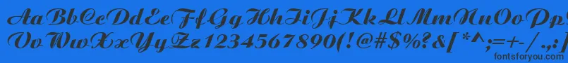 BoyarskyNormal Font – Black Fonts on Blue Background