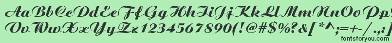 BoyarskyNormal-fontti – mustat fontit vihreällä taustalla