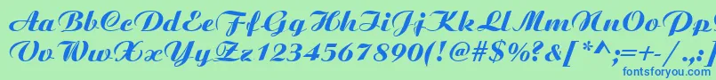 BoyarskyNormal Font – Blue Fonts on Green Background