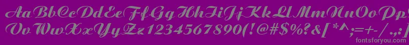 BoyarskyNormal-Schriftart – Graue Schriften auf violettem Hintergrund