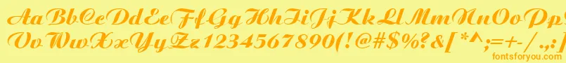 BoyarskyNormal Font – Orange Fonts on Yellow Background