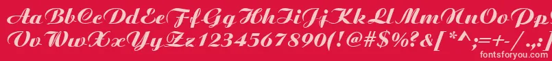 BoyarskyNormal Font – Pink Fonts on Red Background