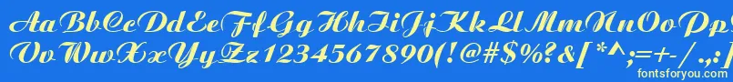 BoyarskyNormal Font – Yellow Fonts on Blue Background