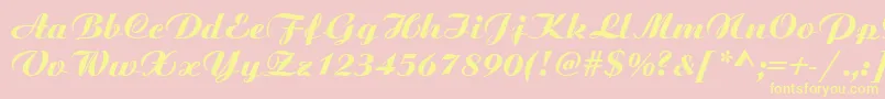 BoyarskyNormal Font – Yellow Fonts on Pink Background
