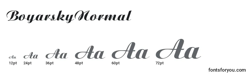 BoyarskyNormal Font Sizes