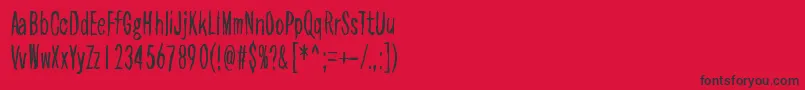 フォントAsLongAsICanHoldMyBreath – 赤い背景に黒い文字