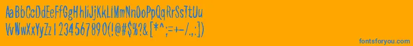 フォントAsLongAsICanHoldMyBreath – オレンジの背景に青い文字