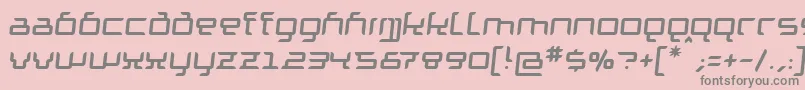 GranolaeRegularItalic-fontti – harmaat kirjasimet vaaleanpunaisella taustalla