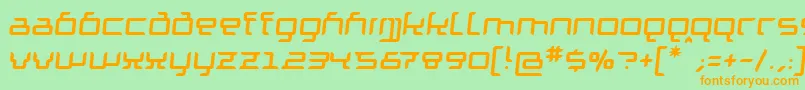 GranolaeRegularItalic-fontti – oranssit fontit vihreällä taustalla
