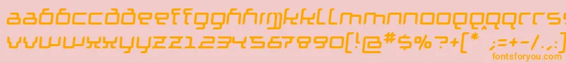 フォントGranolaeRegularItalic – オレンジの文字がピンクの背景にあります。