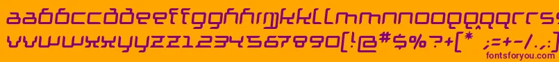 Fonte GranolaeRegularItalic – fontes roxas em um fundo laranja