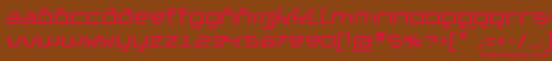 Czcionka GranolaeRegularItalic – czerwone czcionki na brązowym tle