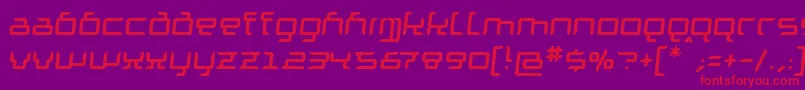 フォントGranolaeRegularItalic – 紫の背景に赤い文字