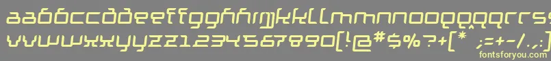 Fonte GranolaeRegularItalic – fontes amarelas em um fundo cinza