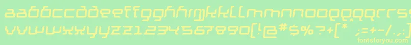 GranolaeRegularItalic-Schriftart – Gelbe Schriften auf grünem Hintergrund