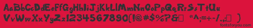 Misbehavin Font – Black Fonts on Red Background