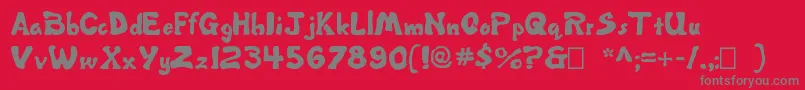 Misbehavin Font – Gray Fonts on Red Background