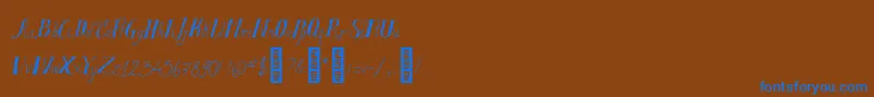 SalvatstudyRegular Font – Blue Fonts on Brown Background