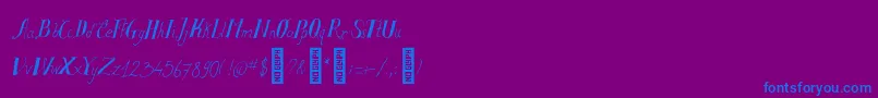 SalvatstudyRegular-Schriftart – Blaue Schriften auf violettem Hintergrund