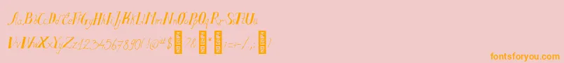 SalvatstudyRegular-Schriftart – Orangefarbene Schriften auf rosa Hintergrund