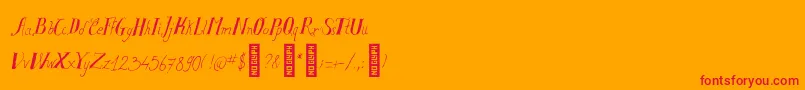 SalvatstudyRegular Font – Red Fonts on Orange Background