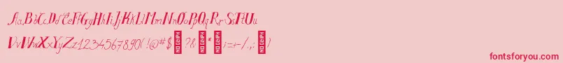 SalvatstudyRegular Font – Red Fonts on Pink Background